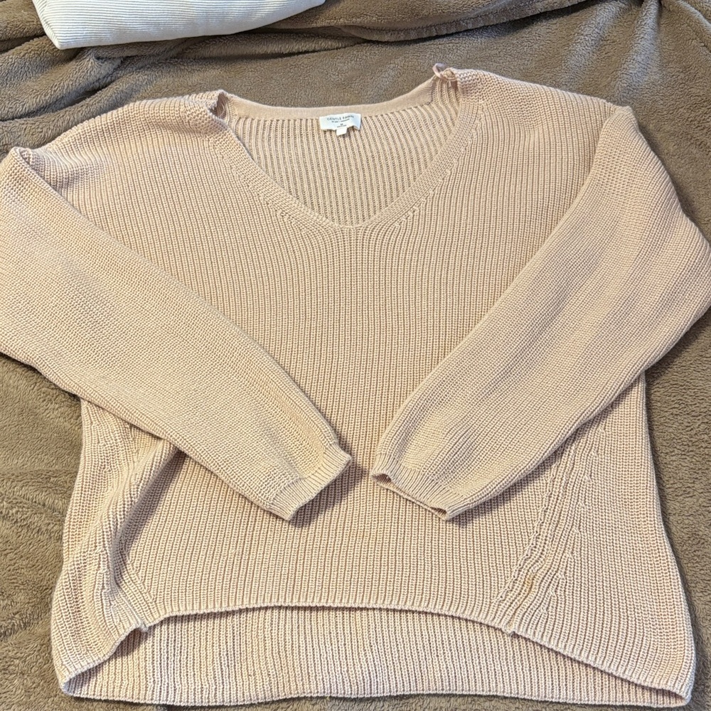 Gentle Fawn Blush V-Neck Sweater